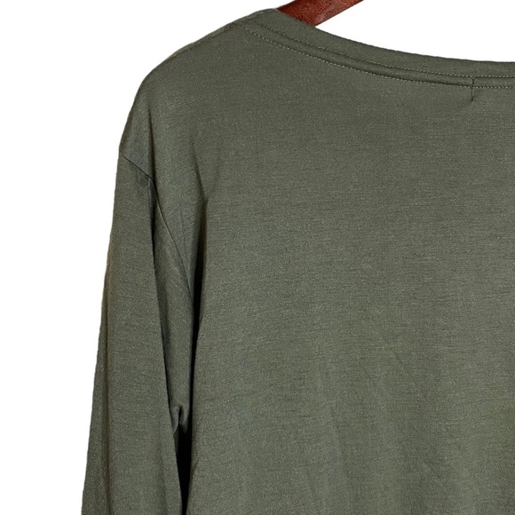 Honey Punch Front Tie BoatNeck Drop Shoulders Long Sleeves Metallic Stripes S - Picture 10 of 16